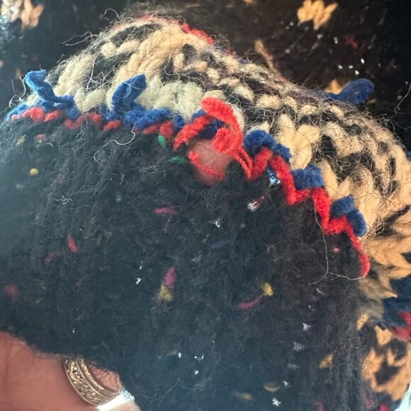 Vintage 90s Liz Claiborne Sport Chunky Fair Isle Colorful Wool Sweater Size S - Picture 6 of 9